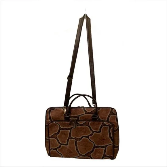 BUENO LAPTOP BAG - VEGAN NWOT GIRAFFE PRINT - Picture 11 of 14